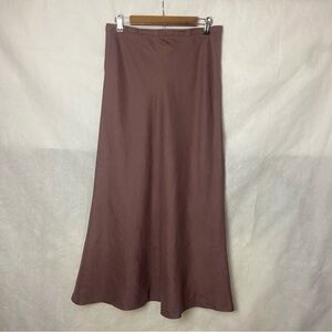 Lightweight 100% Linen Elegant Mauve Maxi Skirt